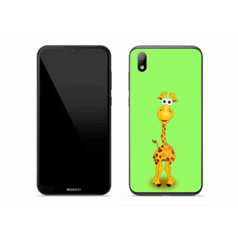 Gél borító mmCase a mobil Huawei Y5 (2019) - rajzfilm zsiráfhoz