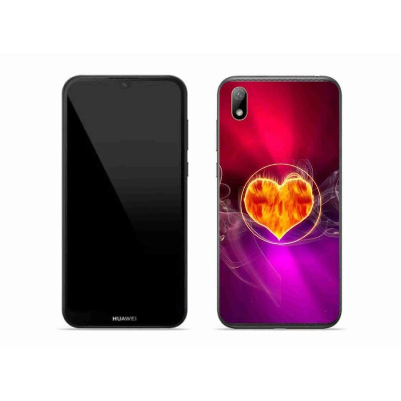 Gél borító mmCase a mobil Huawei Y5 (2019) - tűz szívhez