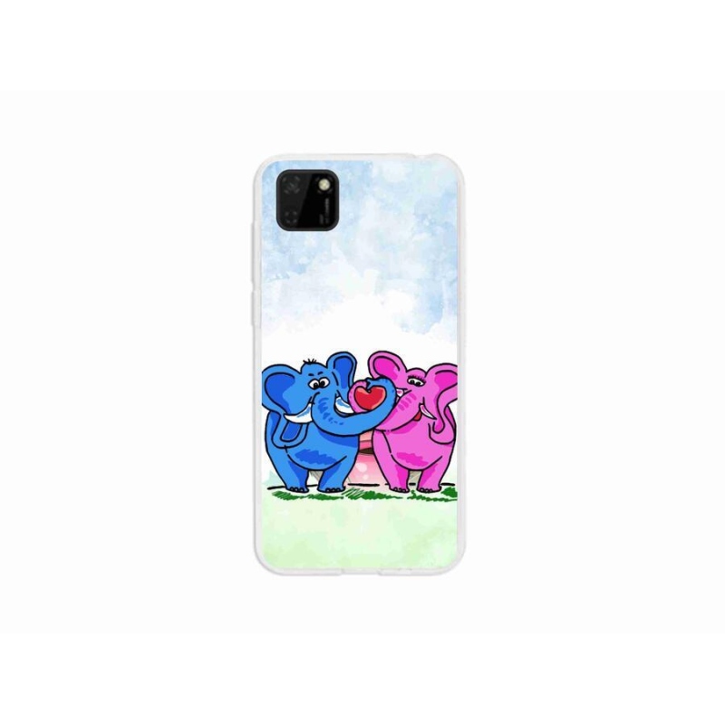 Gél borító mmCase a mobil Huawei Y5p - szerelmes elefántokhoz
