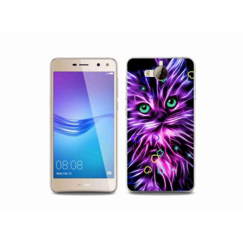 Gél borító mmCase a Huawei Y6 (2017) - absztrakt macska számára