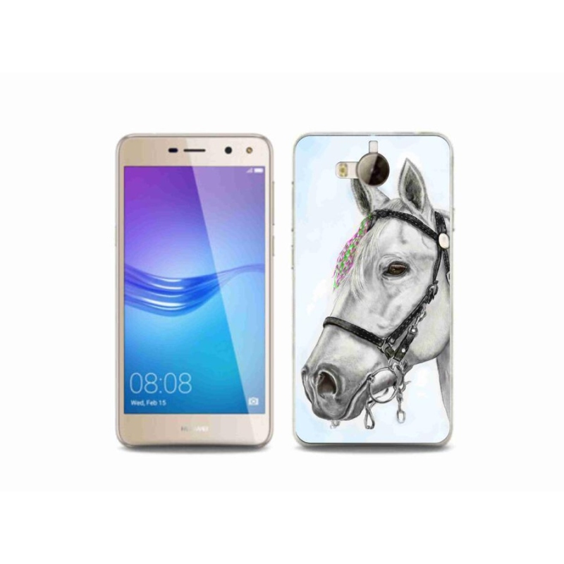 Gél borító mmCase a Huawei Y6 (2017) - fehér ló 1