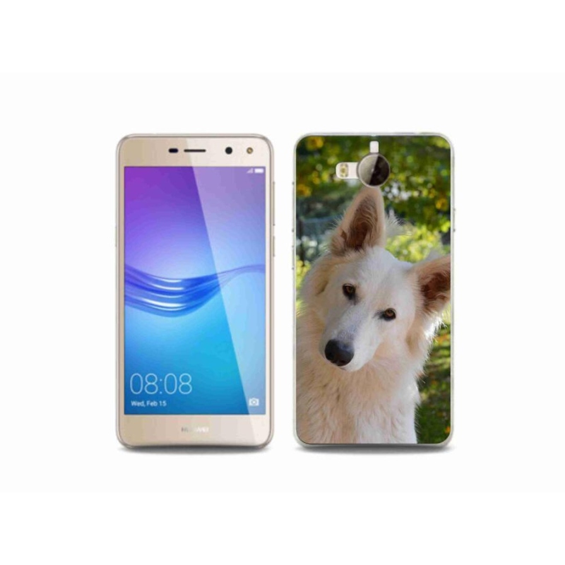 Gél borító mmCase a Huawei Y6 (2017) - fehér svájci juhász 1