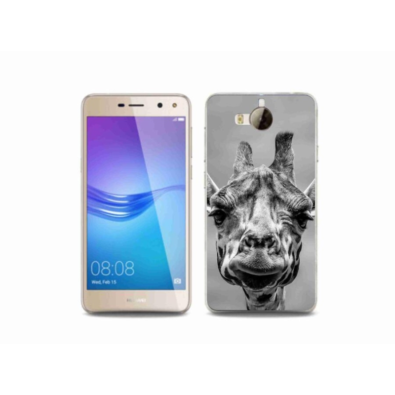 Gél borító mmCase a Huawei Y6 (2017) - fekete-fehér zsiráfhoz