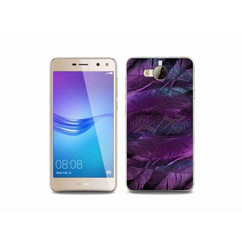 Gél borító mmCase a Huawei Y6 (2017) - lila tollakhoz