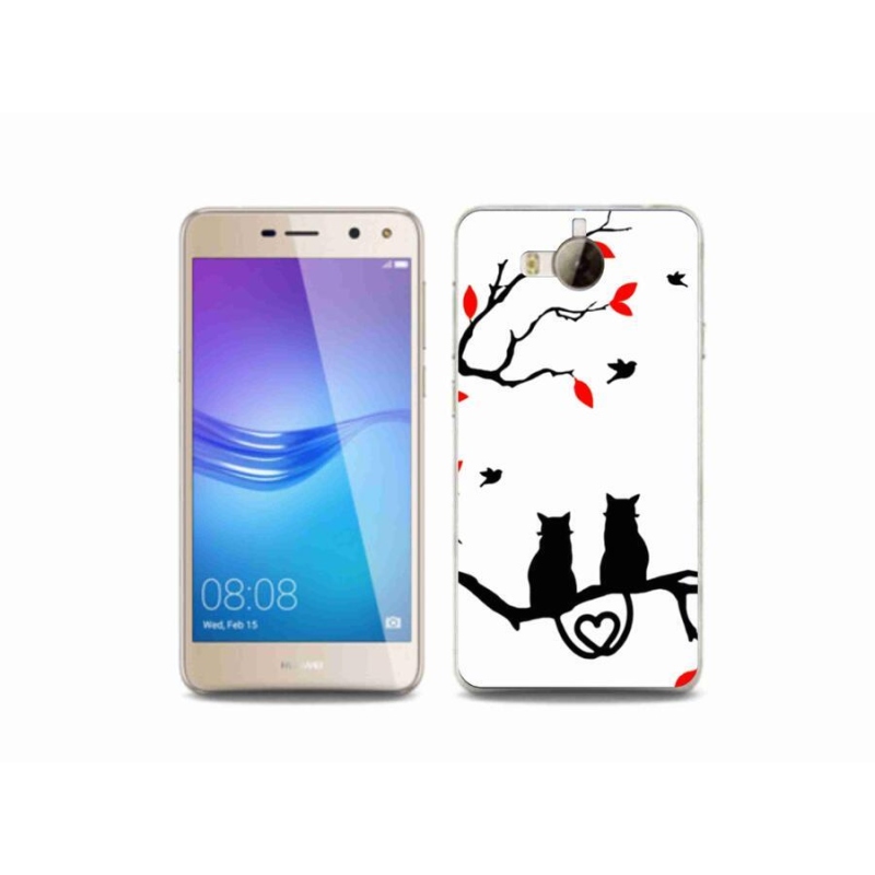Gél borító mmCase a Huawei Y6 (2017) - macska szerelemhez