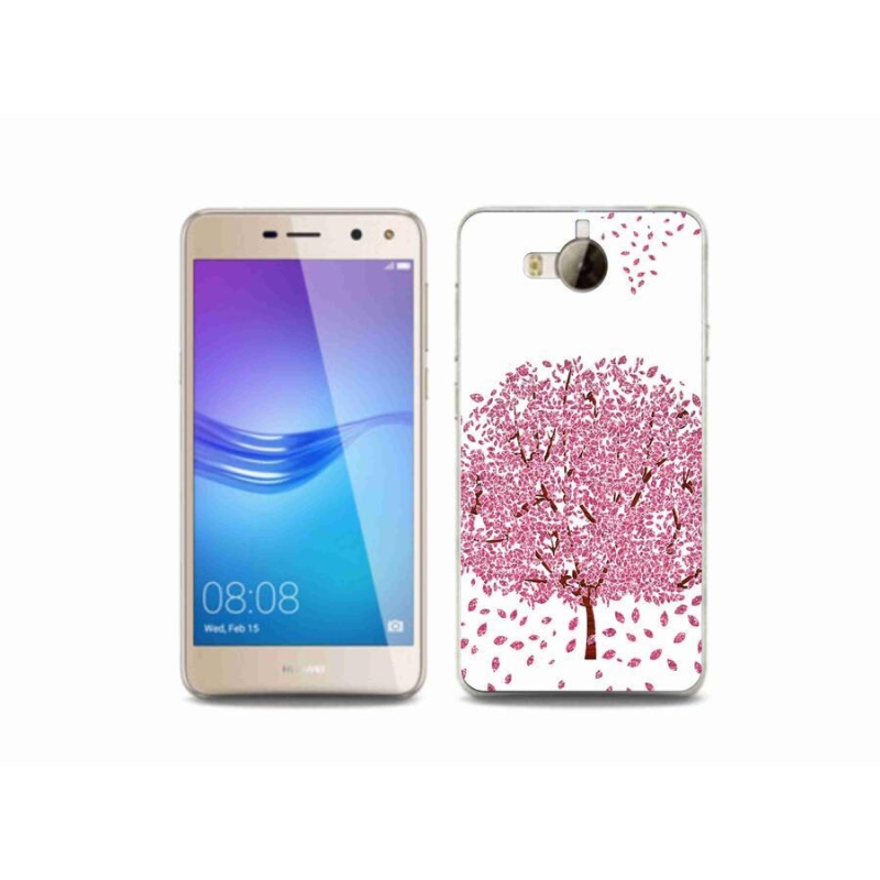 Gél borító mmCase a mobil Huawei Y6 (2017) - rajzfilm fa levelekkel
