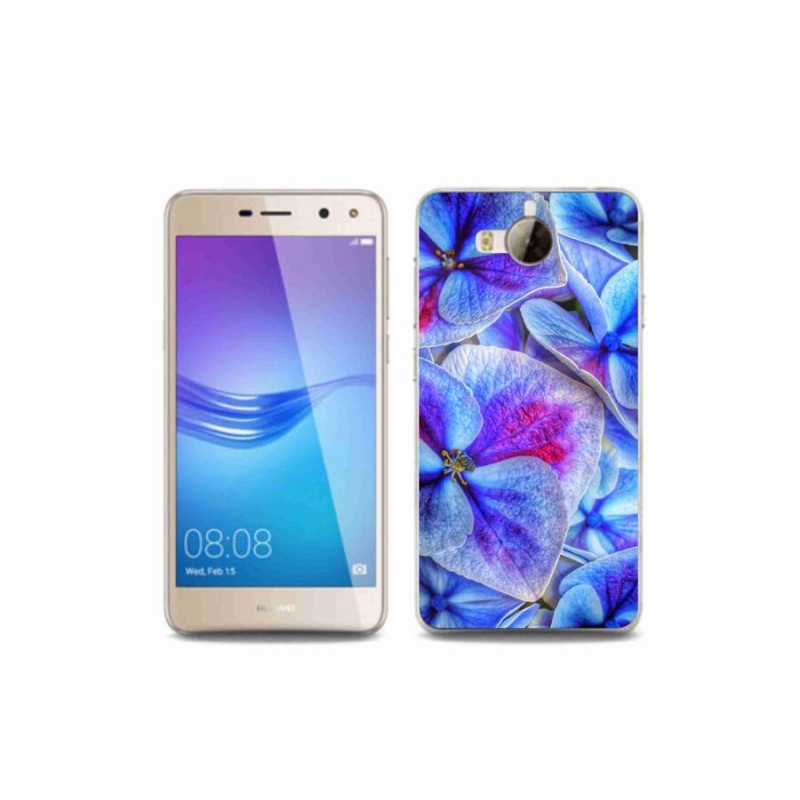 Gél borító mmCase a mobil Huawei Y6 (2017) - kék virágok 1