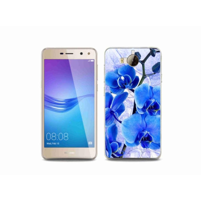 Gél borító mmCase a Huawei Y6 (2017) - kék virágokhoz