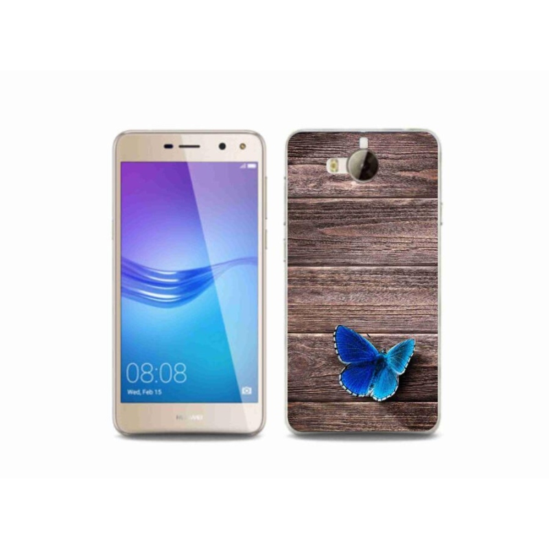 Gél borító mmCase a Huawei Y6 (2017) - kék pillangó 1