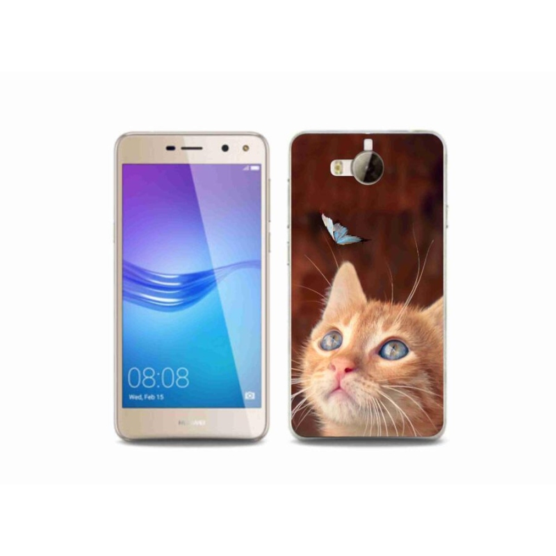 Gél borító mmCase mobil Huawei Y6 (2017) - pillangó és cica