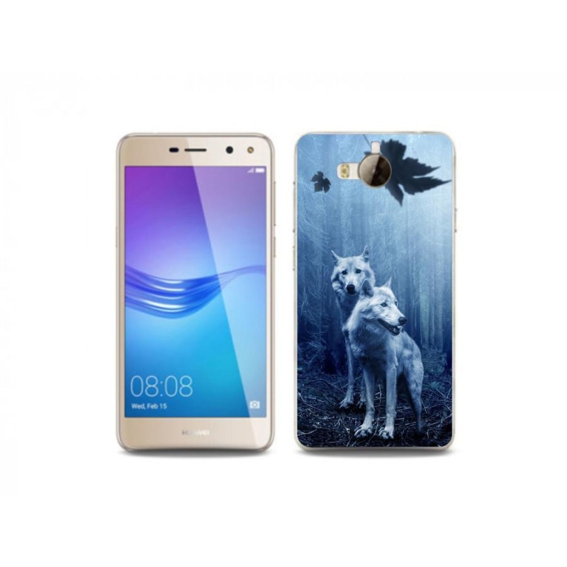 Gél borító mmCase mobil Huawei Y6 (2017) - farkasok az erdőben