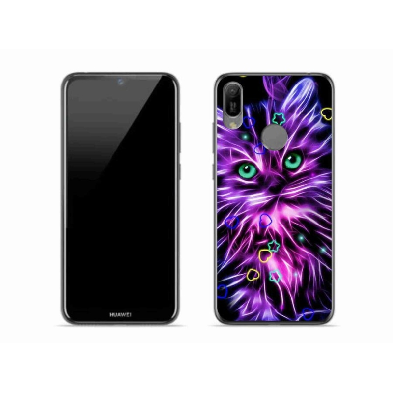 Gél borító mmCase mobil Huawei Y6 (2019) - absztrakt macska