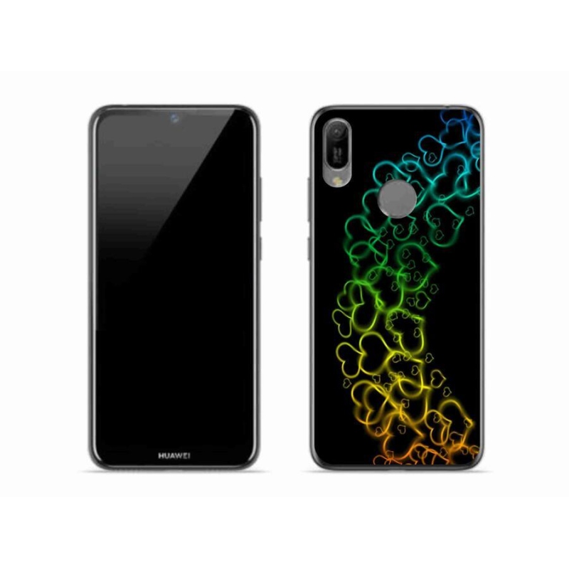 Gél borítás mmCase a mobil Huawei Y6 (2019) - színes szívek