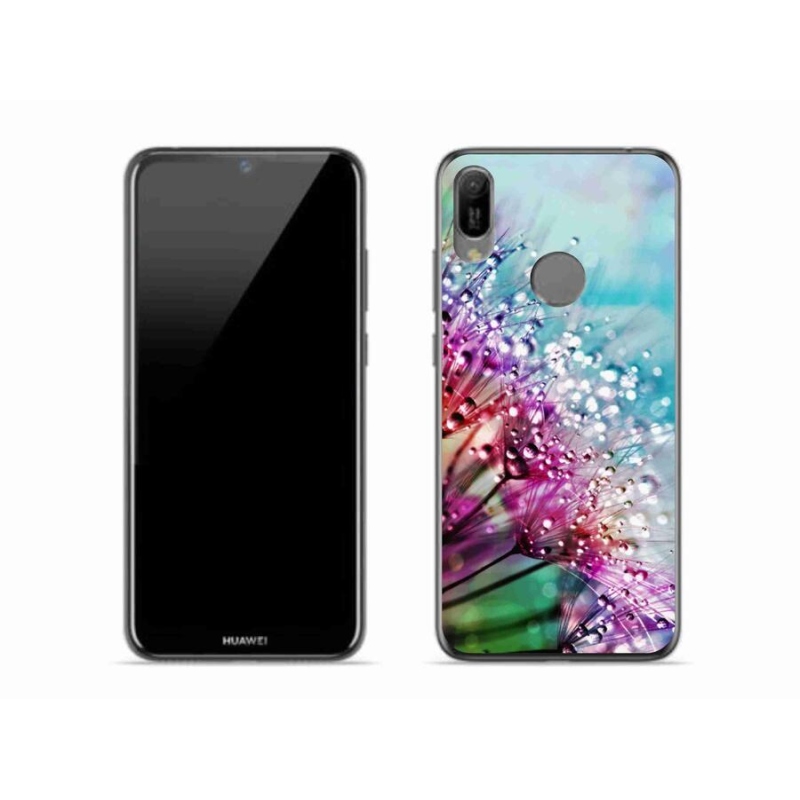 Gél borító mmCase a mobil Huawei Y6 (2019) - színes virágokhoz