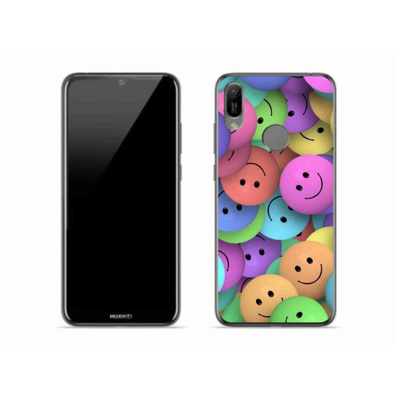 Gél borítás mmCase mobil Huawei Y6 (2019) - színes smiley-k