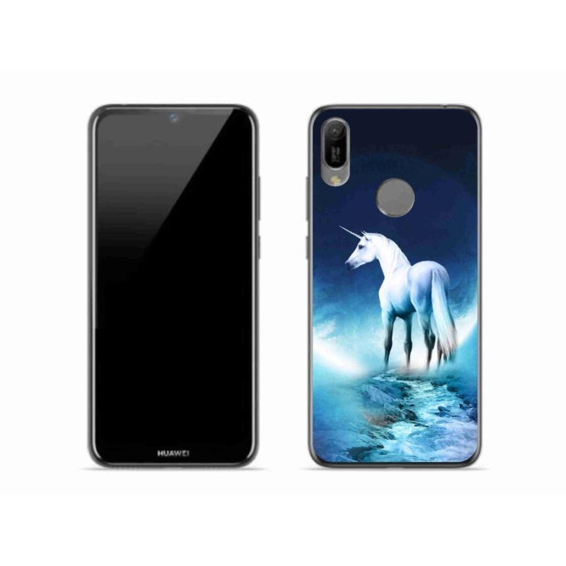 Gél borítás mmCase a Huawei Y6 (2019) - fehér egyszarvúhoz