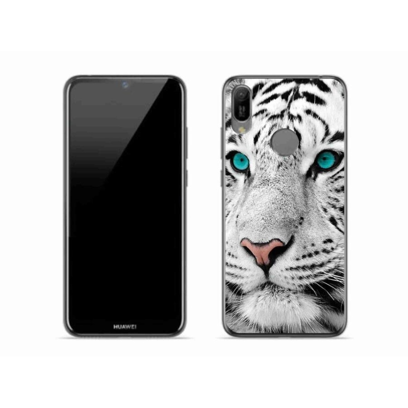 Gél borító mmCase a Huawei Y6 (2019) - fehér tigrishez