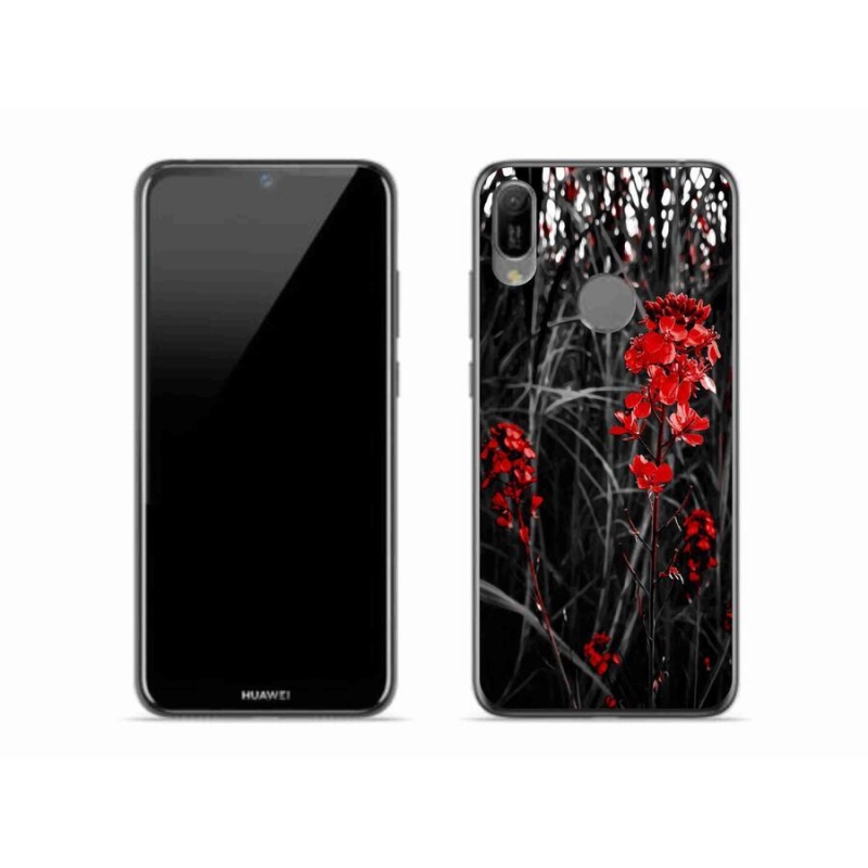 Gél borítás mmCase a Huawei Y6 (2019) - piros növényhez