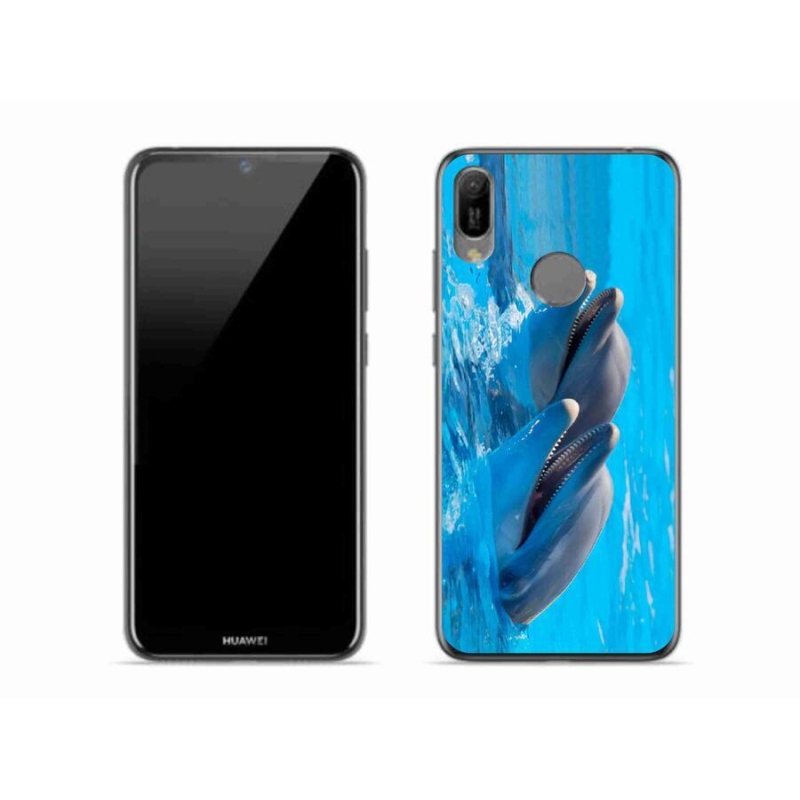 Gél borító mmCase a mobil Huawei Y6 (2019) - delfinek számára