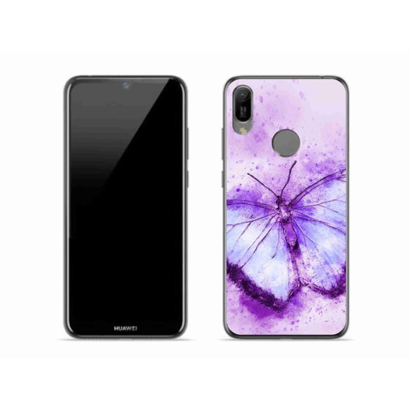 Gél borító mmCase a mobil Huawei Y6 (2019) - lila pillangóhoz