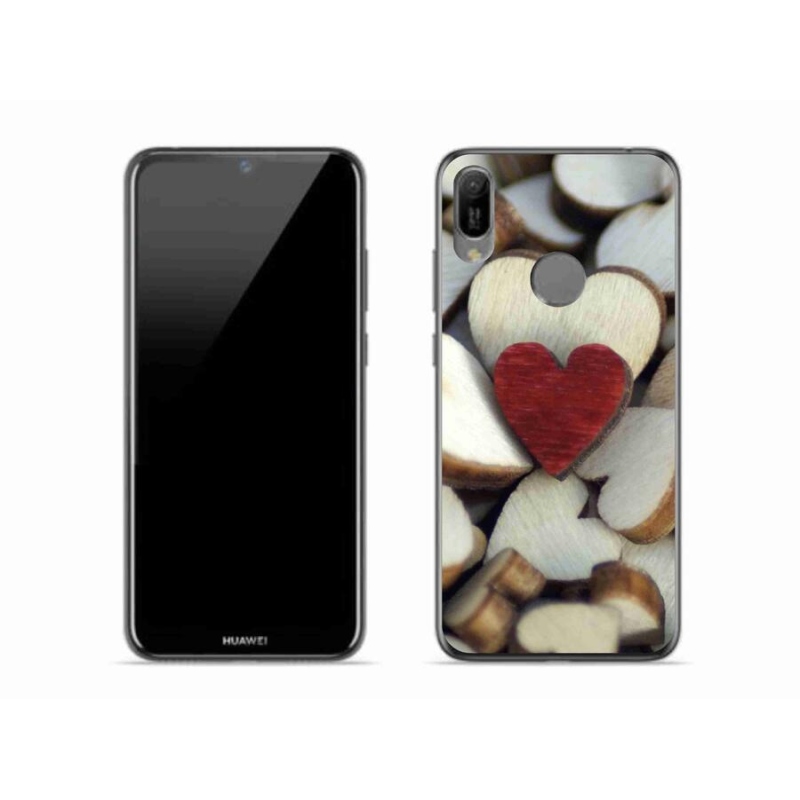 Gél borítás mmCase mobiltelefonhoz Huawei Y6 (2019) - gravírozott piros szív