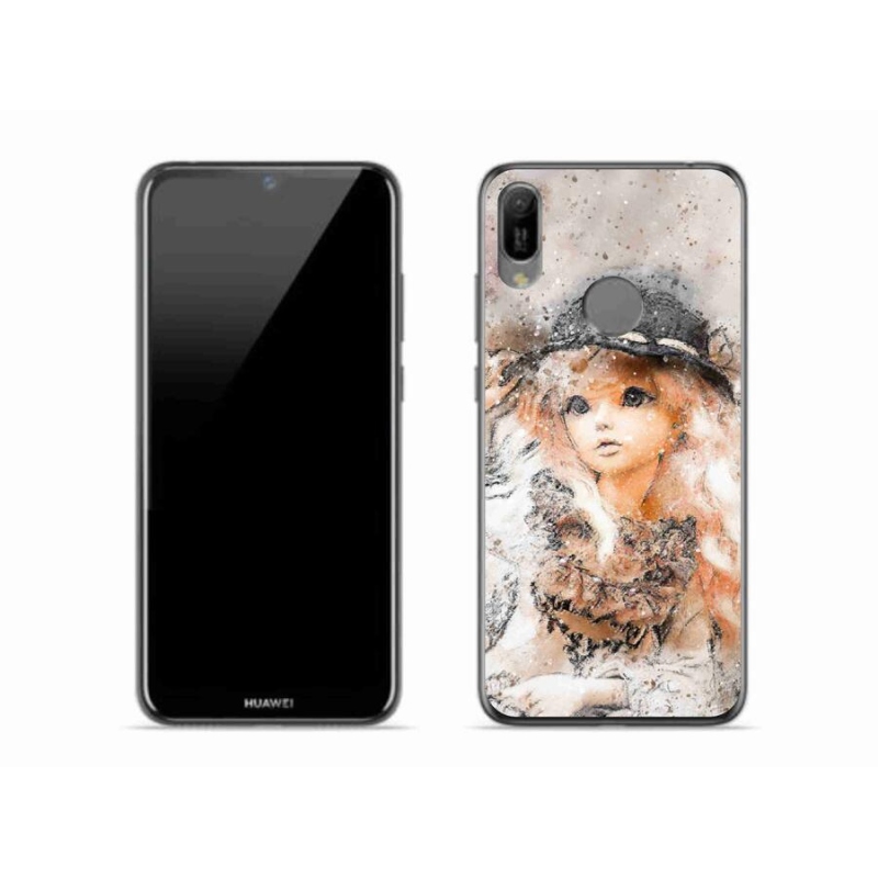 Gél borító mmCase a mobil Huawei Y6 (2019) - lány kalapos sapkával