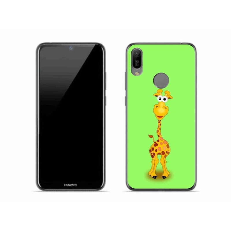Gél borító mmCase a mobil Huawei Y6 (2019) - rajzfilm zsiráfhoz