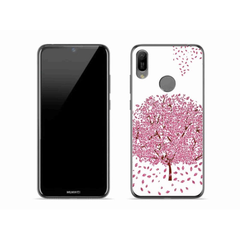 Gél borító mmCase a mobil Huawei Y6 (2019) - rajzfilmfa levelekkel