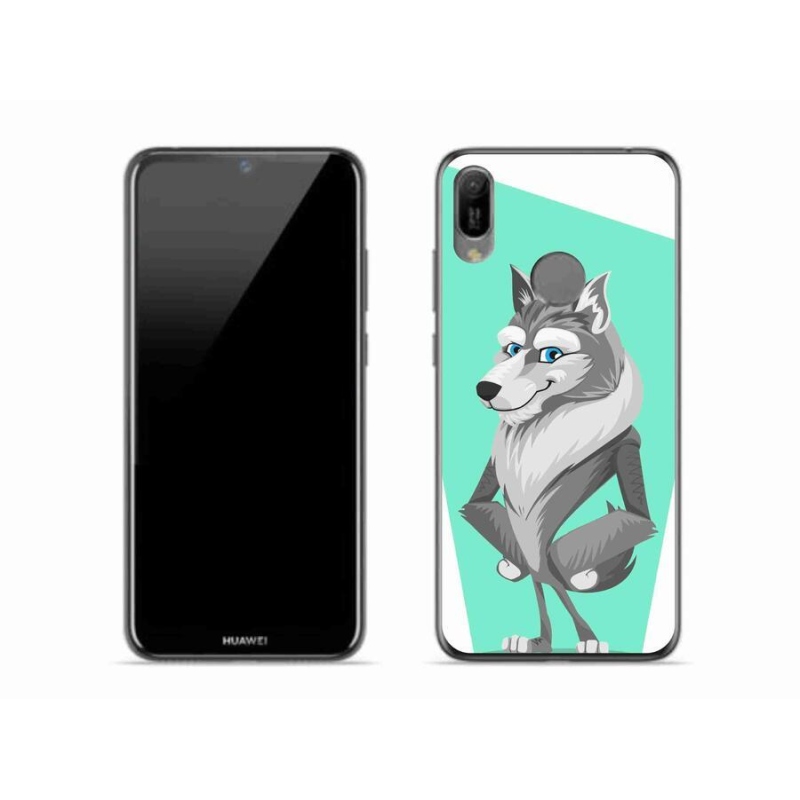 Gél borító mmCase a mobil Huawei Y6 (2019) - rajzfilm farkashoz