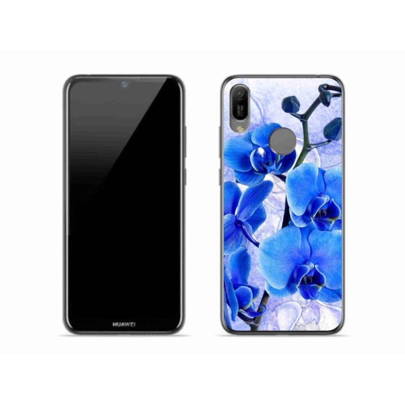 Gél borító mmCase mobiltelefonhoz Huawei Y6 (2019) - kék virágok