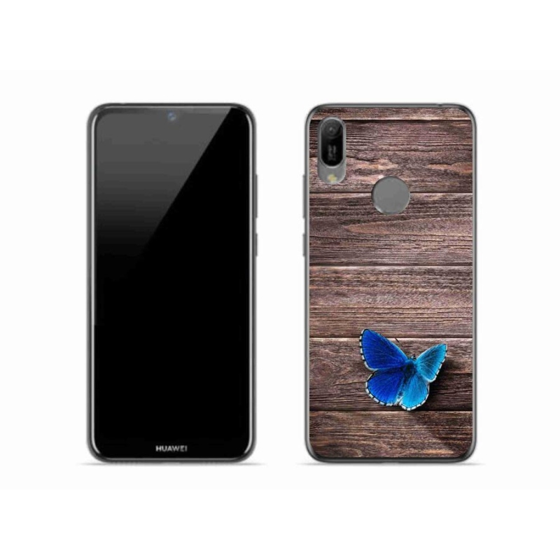 Gél borítás mmCase a Huawei Y6 (2019) - kék pillangó 1