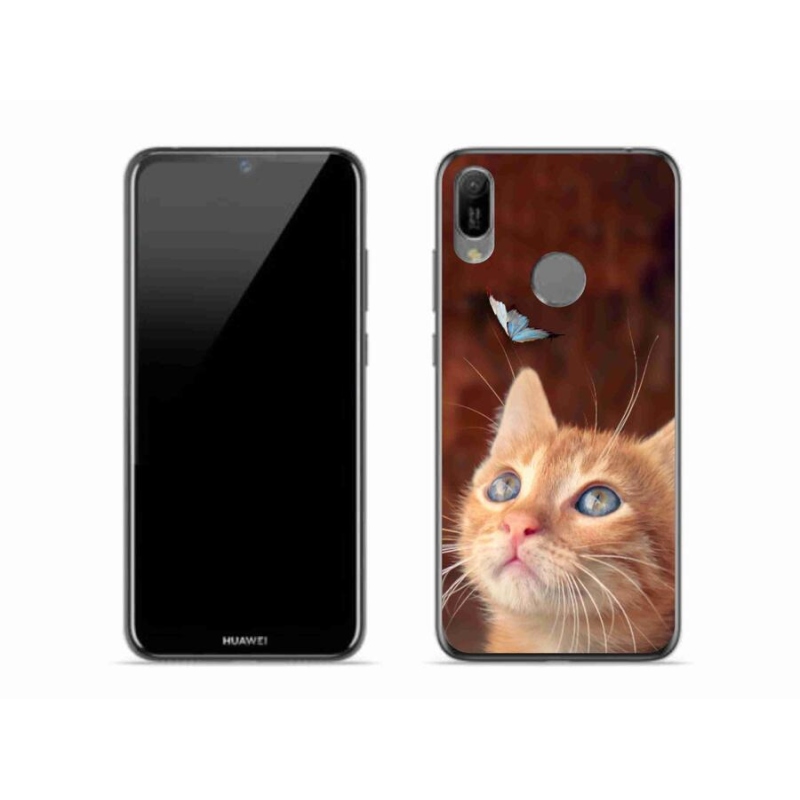 Gél borító mmCase a mobil Huawei Y6 (2019) - pillangó és cica