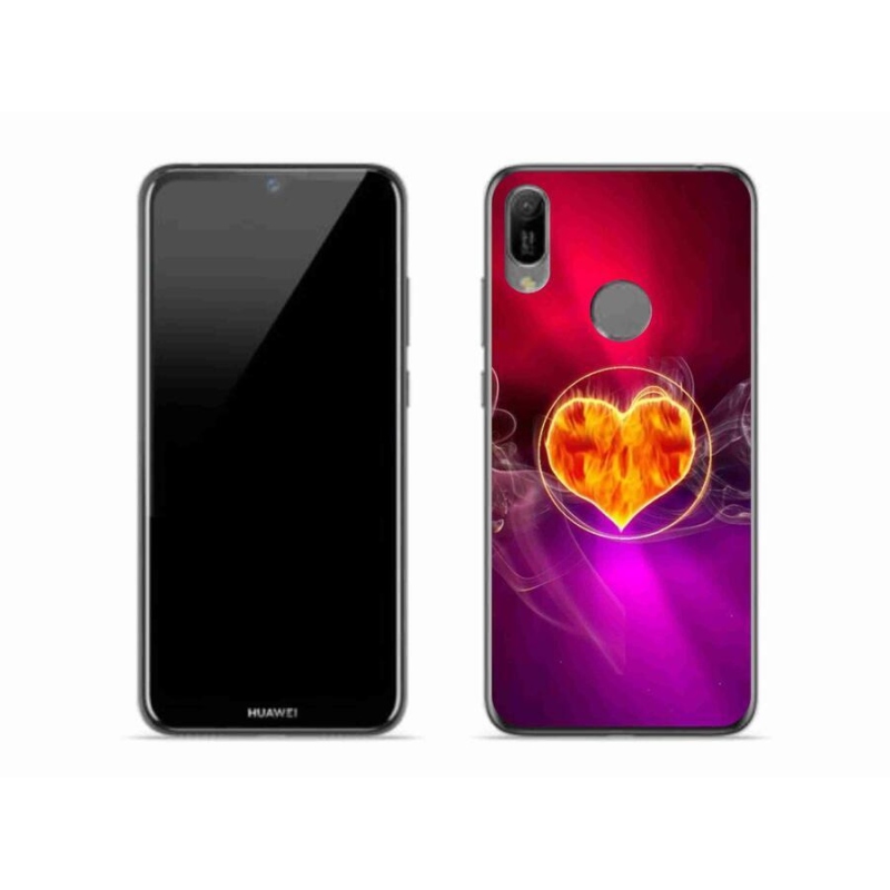 Gél borító mmCase a mobil Huawei Y6 (2019) - tűz szívhez
