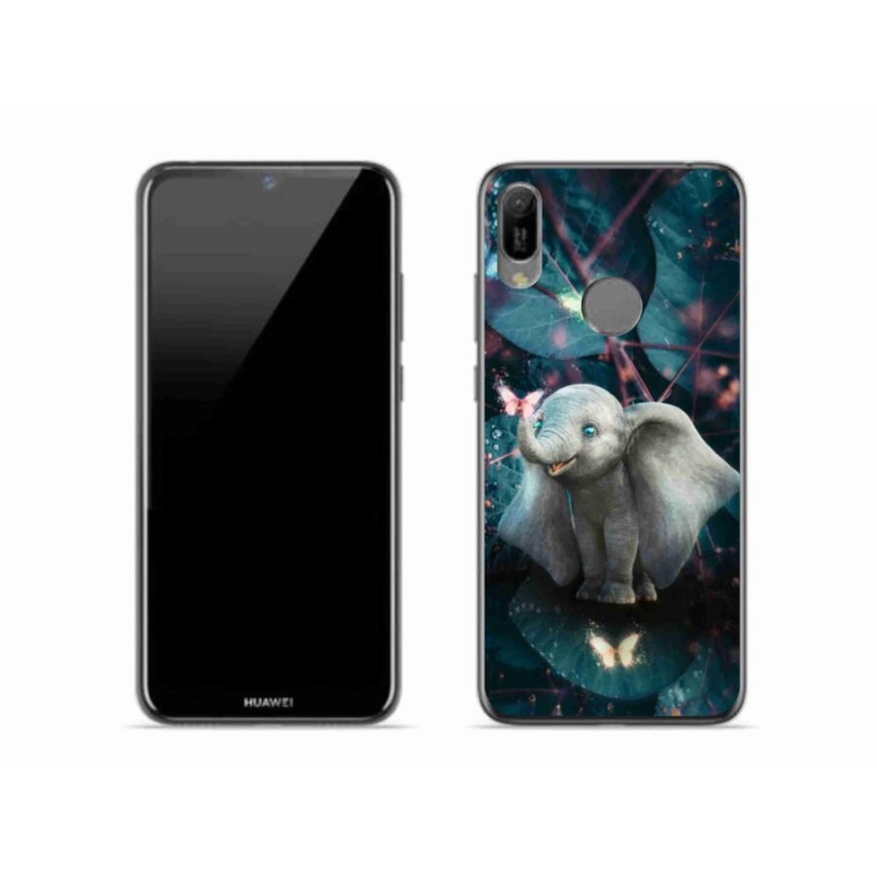 Gél borító mmCase a mobil Huawei Y6 (2019) - aranyos elefánthoz