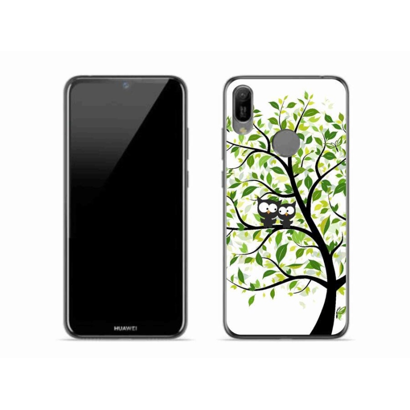 Gél borítás mmCase a Huawei Y6 (2019) számára - baglyok a fán
