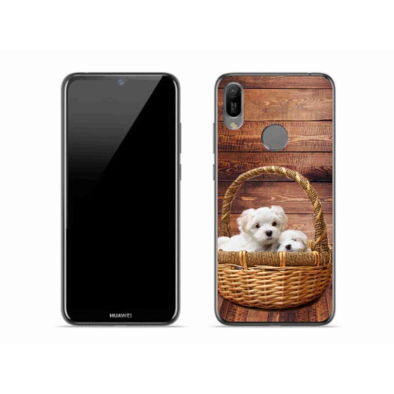 Gél borítás mmCase a Huawei Y6 (2019) - kölyökkutyákhoz