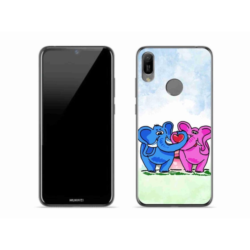 Gél borítás mmCase a mobil Huawei Y6 (2019) - szerelmes elefántok