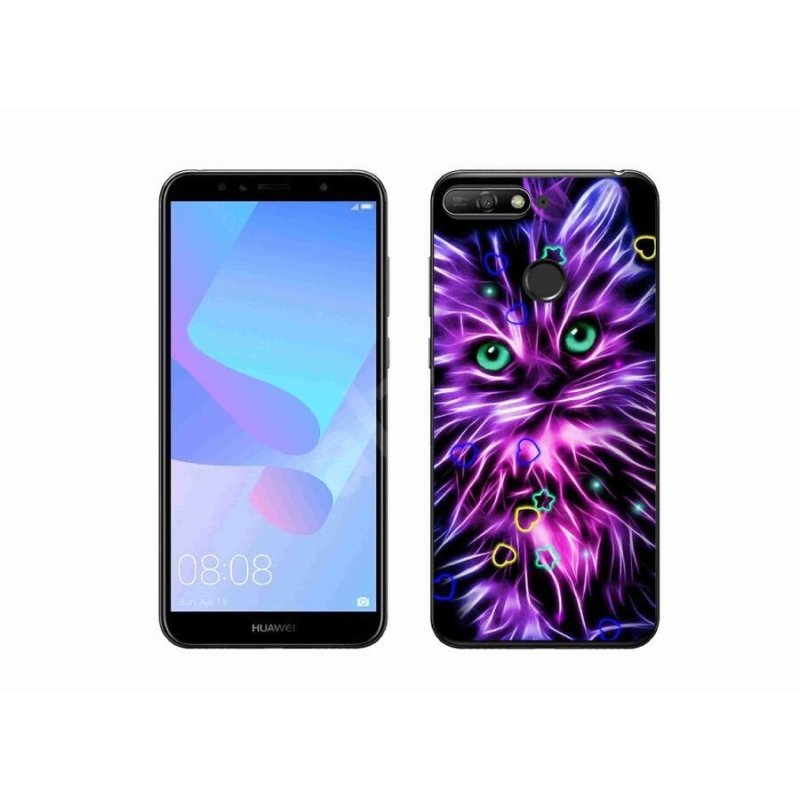 Gél borító mmCase a Huawei Y6 Prime (2018) - absztrakt macska számára