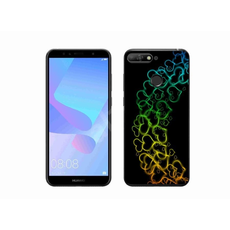Gél borító mmCase a mobil Huawei Y6 Prime 2018 - színes szívek számára
