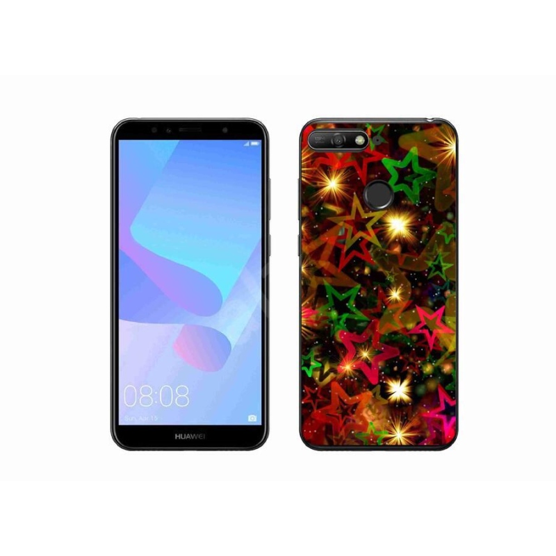 Gél borító mmCase a mobil Huawei Y6 Prime (2018) - színes csillagok