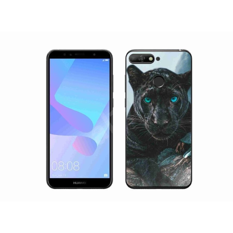 Zselés borítás mmCase a Huawei Y6 Prime (2018) számára - fekete párduc