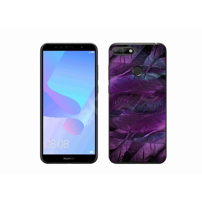 Gél védőhuzat mmCase a Huawei Y6 Prime (2018) - lila tollakhoz