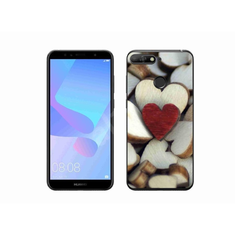 Gél borítás mmCase mobiltelefonhoz Huawei Y6 Prime 2018 - gravírozott piros szív