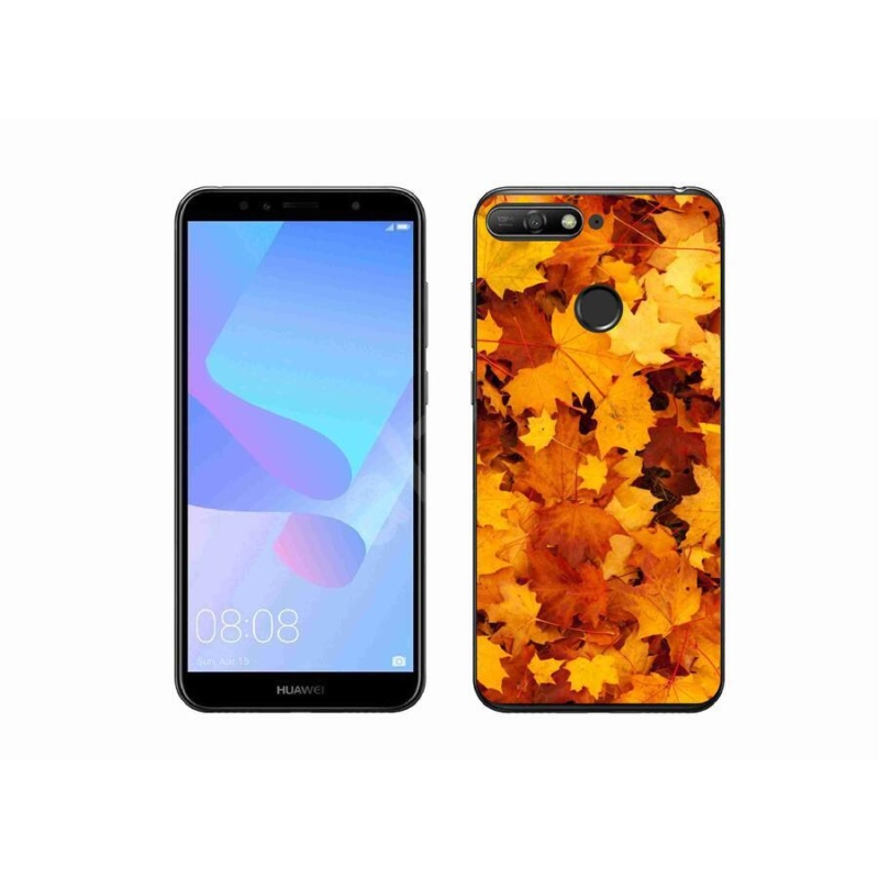 Gél borítás mmCase a Huawei Y6 Prime (2018) - juharlevelek számára
