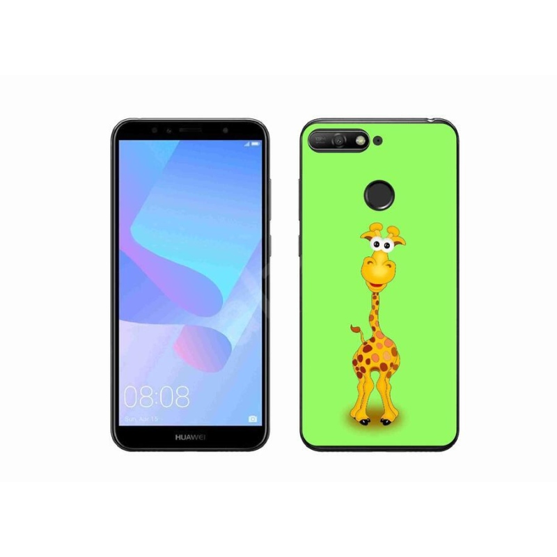 Gél borítás mmCase a mobil Huawei Y6 Prime (2018) - rajzfilm zsiráfhoz