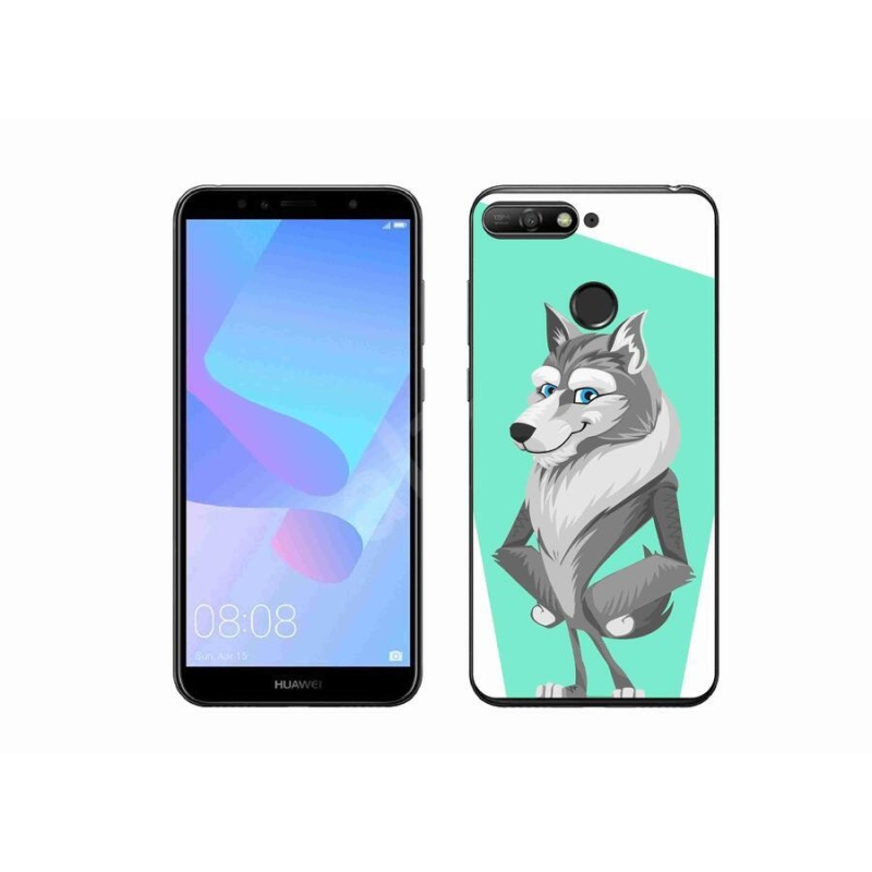 Gél borítás mmCase a mobil Huawei Y6 Prime (2018) - rajzfilm farkashoz