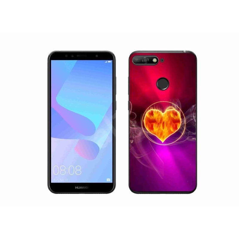 Gél borítás mmCase a mobil Huawei Y6 Prime 2018 - tüzes szívhez