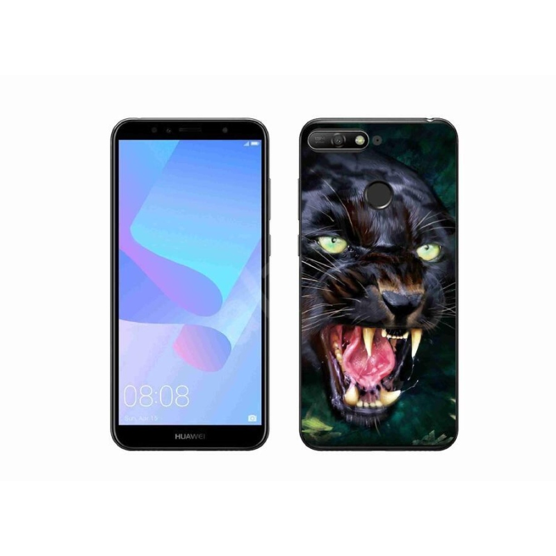 Gél borítás mmCase a Huawei Y6 Prime (2018) - dühös fekete párduchoz