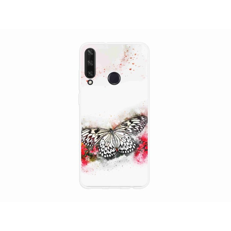 Gél borító mmCase a Huawei Y6p-hez - fekete-fehér pillangó