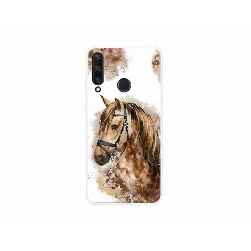 Gél borító mmCase a Huawei Y6p-hez - barna rajzfilm ló